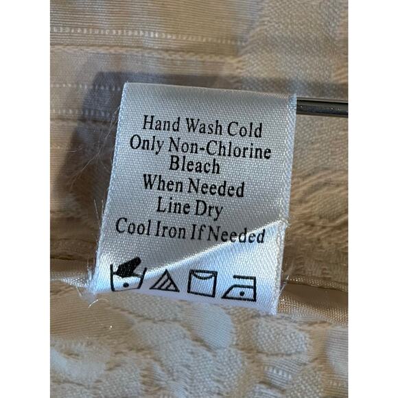 Coldwater Creek Button Up Jacket Sz XL Floral Tan Orange Textured Shabby Chic - Picture 8 of 10